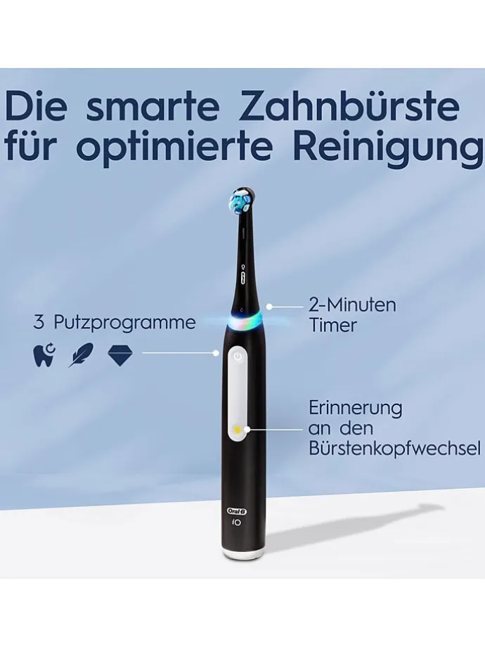 2tlg. Set: Elektr. Zahnbürsten "iO Series 3" in Schwarz/ Hellblau