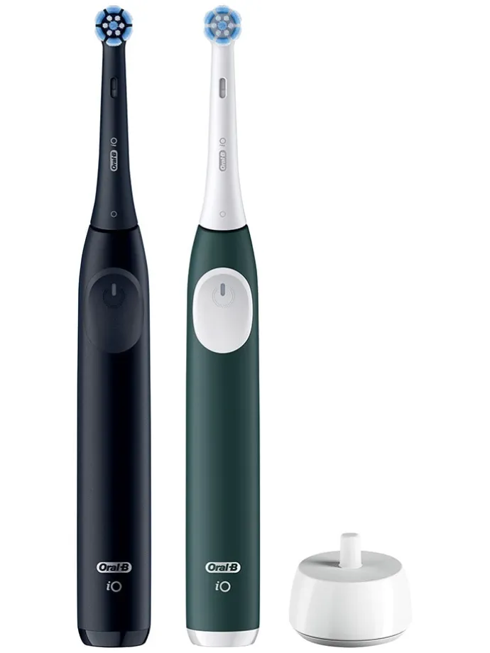 2tlg. Set: Elektr. Zahnbürsten "iO Series 2" in Schwarz/Grün