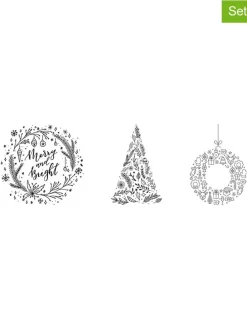 3tlg. Set: Fensterschablonen "Christmas" und Kreidemarker - (B)42 x (H)59,4 cm