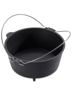 2tlg. Set: Feuertopf in Schwarz - 7,6 l