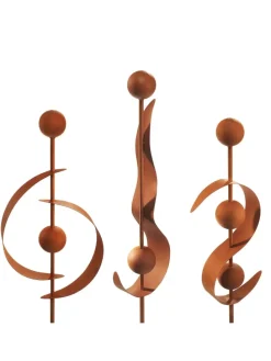 3tlg. Set Gartendekoration RUSTY52 in Braun