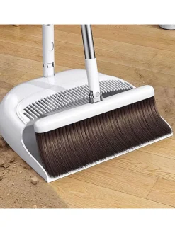 2tlg. Set: Kehrbesen in Weiß