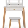 2tlg. Set: Kinderschminktisch in Weiß