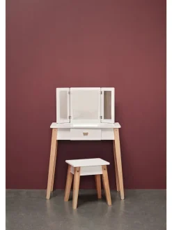 2tlg. Set: Kinderschminktisch in Weiß