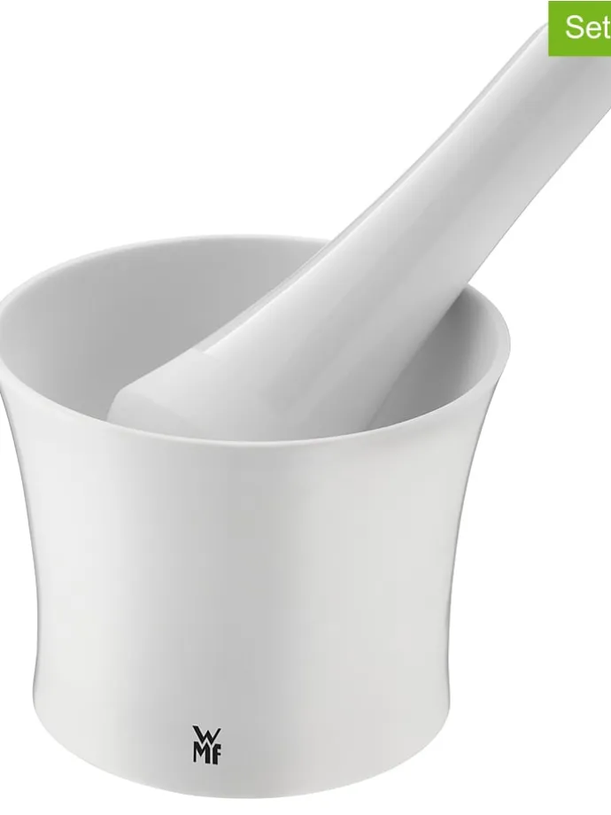 2tlg. Set: Mörser in Weiß