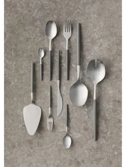 2tlg. Set: Salatbesteck "Maxime" in Grau/ Silber - (H)28 cm