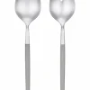 2tlg. Set: Salatbesteck "Maxime" in Hellgrau/ Silber - (H)28 cm