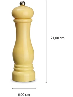 2tlg. Set: Salz- & Pfeffermühle in Creme - (H)21 x Ø 6 cm