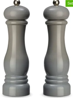 2tlg. Set: Salz- & Pfeffermühle in Grau - (H)21 x Ø 6 cm