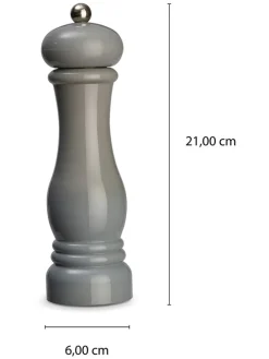 2tlg. Set: Salz- & Pfeffermühle in Grau - (H)21 x Ø 6 cm