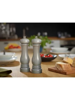 2tlg. Set: Salz- & Pfeffermühle in Grau - (H)21 x Ø 6 cm