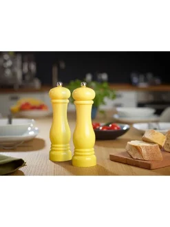 2tlg. Set: Salz- & Pfeffermühle in Gelb - (H)21 x Ø 6 cm