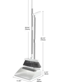 2tlg. Set: Schaufel und Besten in Grau