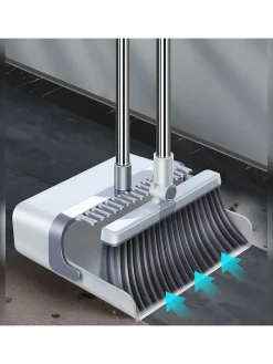 2tlg. Set: Schaufel und Besten in Grau