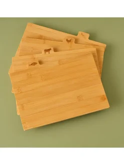 5tlg. Set: Schneidebretter in Hellbraun - (B)28 x (H)24 cm