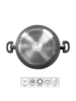 2tlg. Set: Servierpfanne ''Ceramic'' in Grau - Ø 24 cm