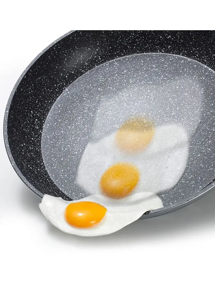 2tlg. Set: Servierpfanne ''Ceramic'' in Grau - Ø 24 cm