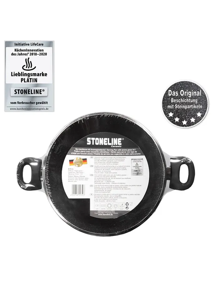 2tlg. Set: Servierpfanne ''Ceramic'' in Grau - Ø 24 cm