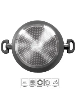 2tlg. Set: Servierpfanne ''Ceramic'' in Grau - Ø 28 cm