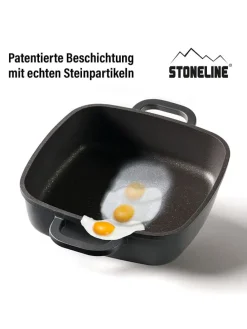 2tlg. Set: Servierpfanne in Schwarz - (L)20 x (B)20 cm