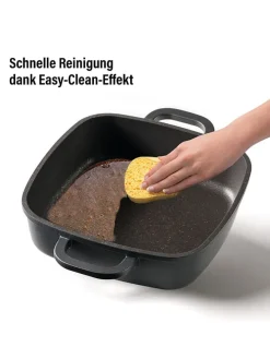 2tlg. Set: Servierpfanne in Schwarz - (L)20 x (B)20 cm