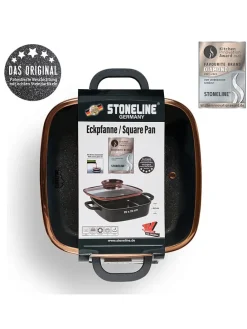 2tlg. Set: Servierpfanne in Schwarz - (L)20 x (B)20 cm