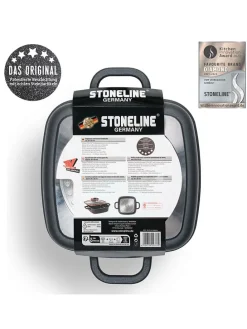 2tlg. Set: Servierpfanne in Schwarz - (L)20 x (B)20 cm