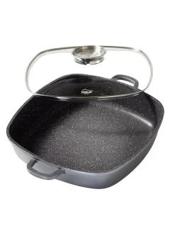 2tlg. Set: Servierpfanne in Grau - (L)32 x (B)32 cm