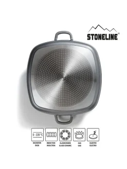 2tlg. Set: Servierpfanne in Grau - (L)32 x (B)32 cm