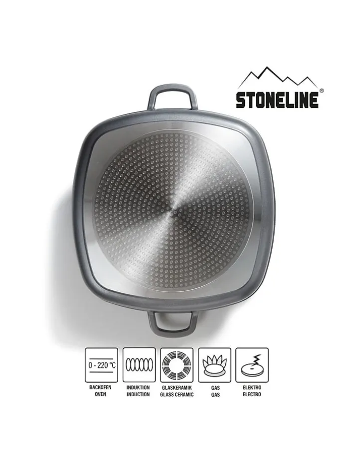 2tlg. Set: Servierpfanne in Grau - (L)32 x (B)32 cm