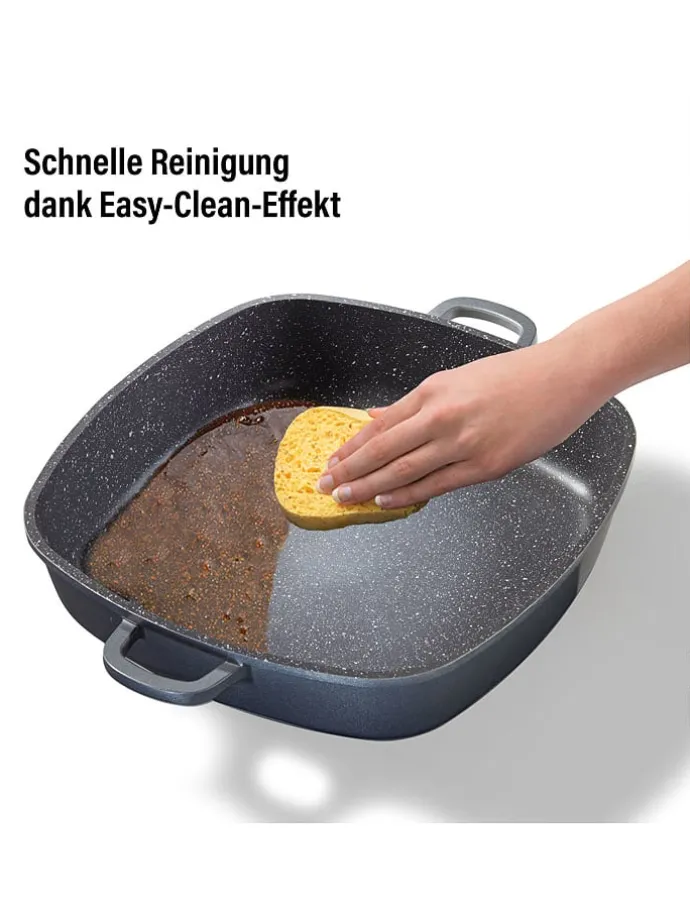 2tlg. Set: Servierpfanne in Grau - (L)32 x (B)32 cm