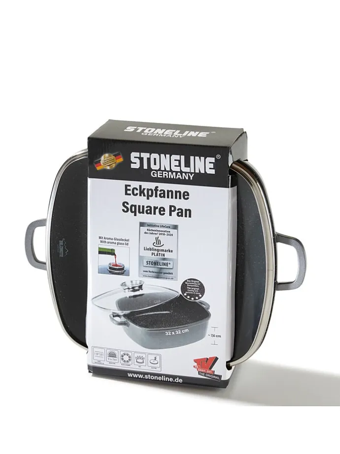 2tlg. Set: Servierpfanne in Grau - (L)32 x (B)32 cm