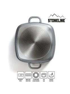 2tlg. Set: Servierpfanne in Grau - (L)24 x (B)24 cm