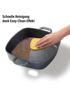 2tlg. Set: Servierpfanne in Grau - (L)24 x (B)24 cm