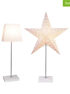 3tlg. Set: Standleuchte "Combi" in Creme - (B)43 x (H)65 x (T)17 cm