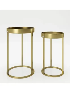 2tlg. Set: Säulentisch/Beistelltisch