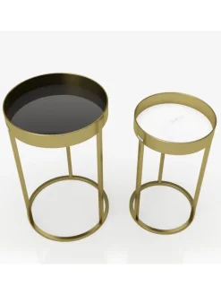 2tlg. Set: Säulentisch/Beistelltisch