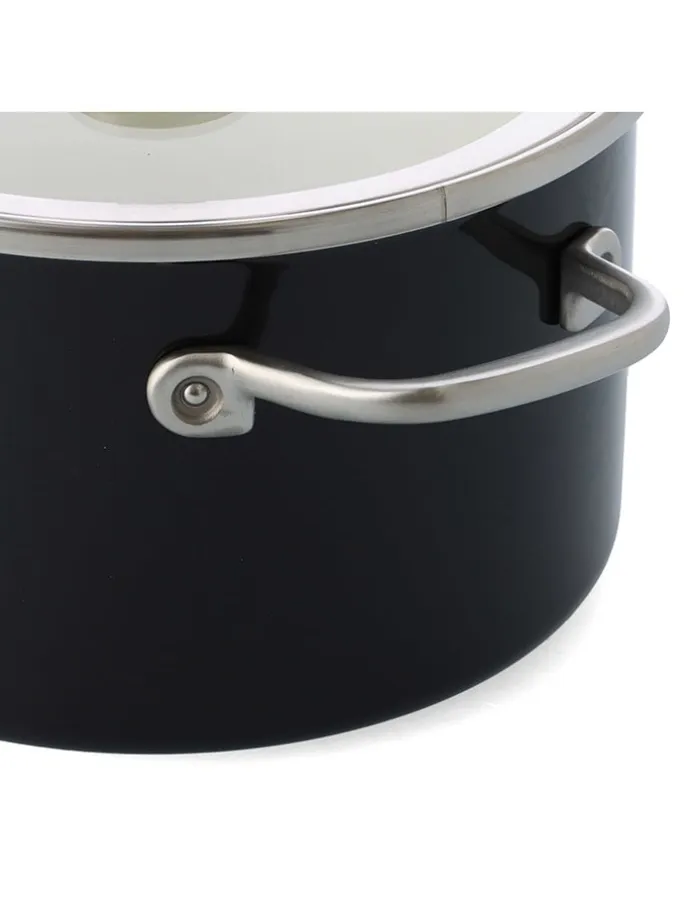 2tlg. Set: Topf "Core Enamel" in Schwarz - Ø 20 cm