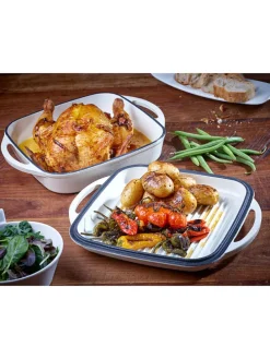 2tlg. Set: Universalbräter in Creme - (L)31 x (B)25,5 cm