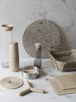 7tlg. Set: Untersetzer "Lareto" in Silber/ Grau - Ø 11 cm