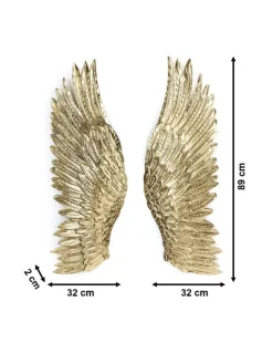 2tlg. Set Wandobjekt ANGELO24 in Gold