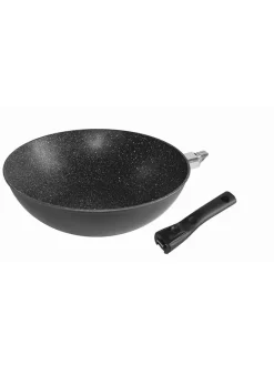 2tlg. Set: Wok in Grau - Ø 30 cm