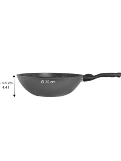 2tlg. Set: Wok in Grau - Ø 30 cm
