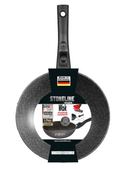 2tlg. Set: Wok in Grau - Ø 30 cm