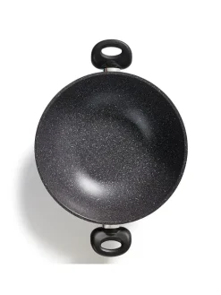 2tlg. Set: Wok in Grau - Ø 28 cm