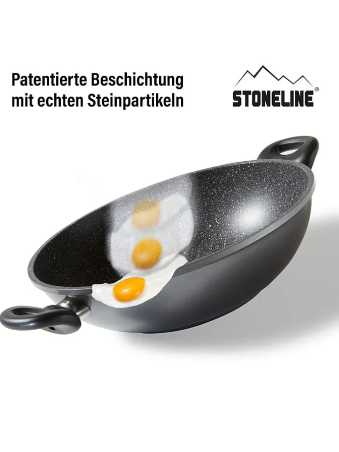 2tlg. Set: Wok in Grau - Ø 28 cm