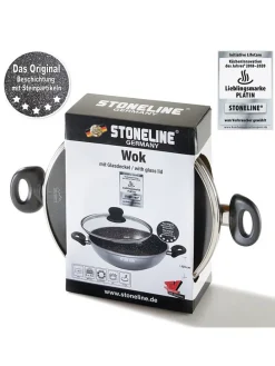 2tlg. Set: Wok in Grau - Ø 28 cm