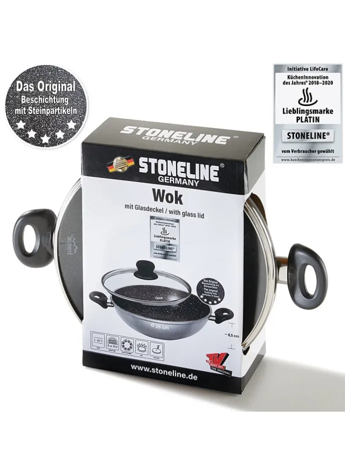 2tlg. Set: Wok in Grau - Ø 28 cm