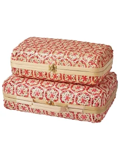 2tlg. Spiel-Koffer-Set in Pink/ Beige