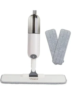 3tlg. Sprühwischer- Set in Weiß/ Grau